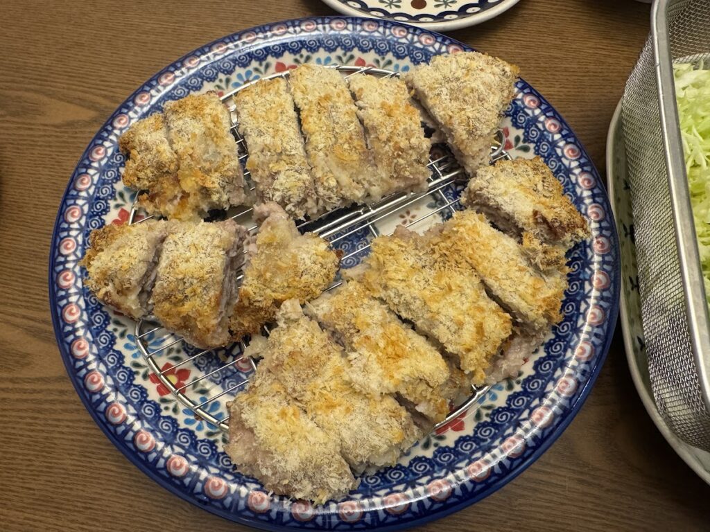 エアフライオーブンで作ったとんかつ