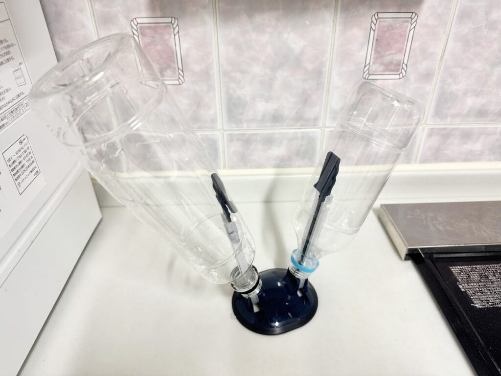 ペットボトルを乾かせる