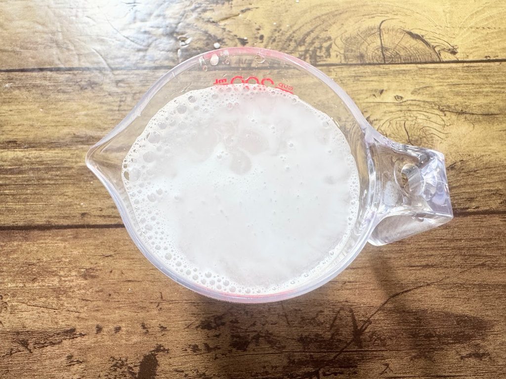 系漂カップで溶かした